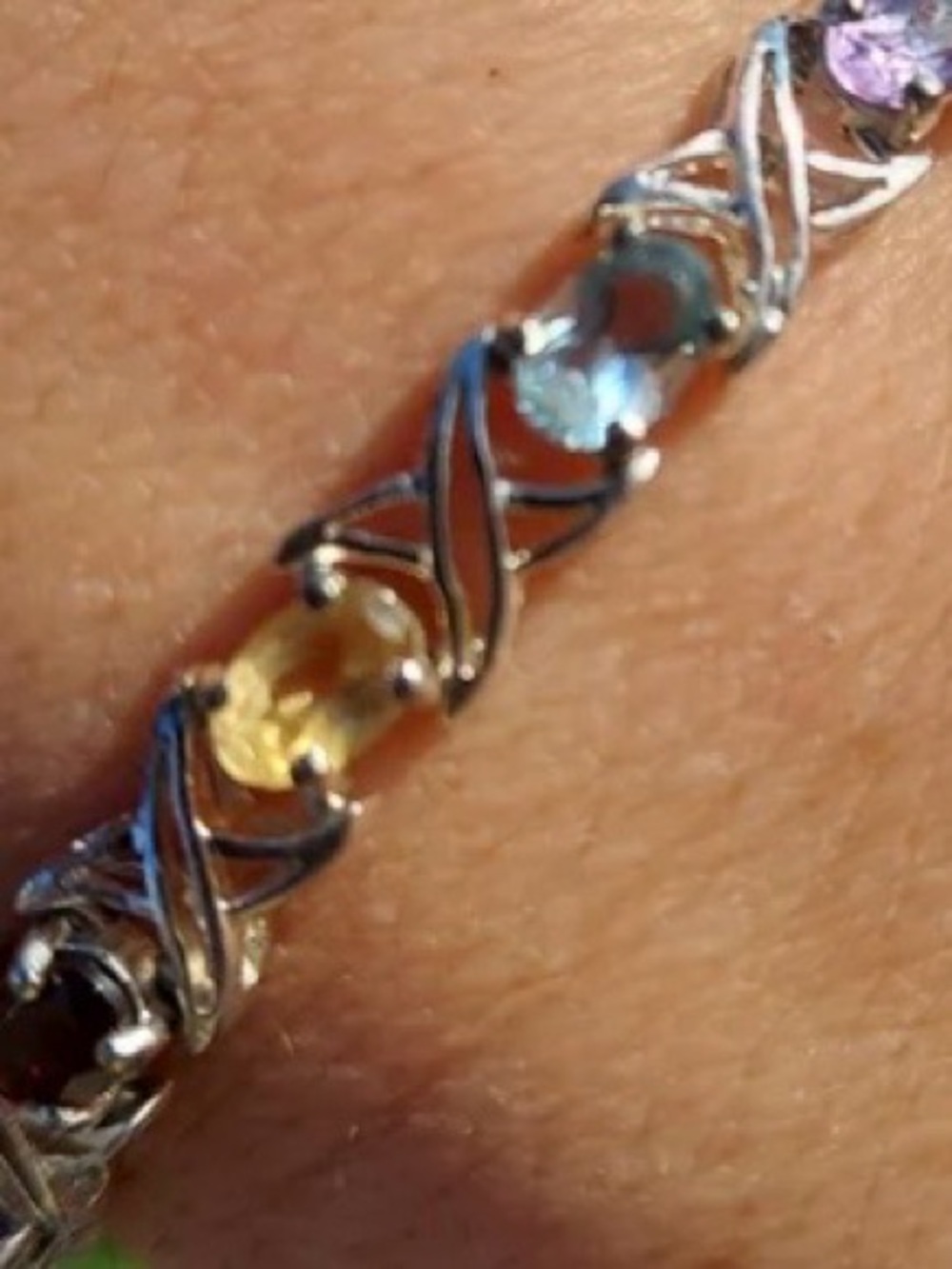 Multi-Color CZ XO Sterling Bracelet